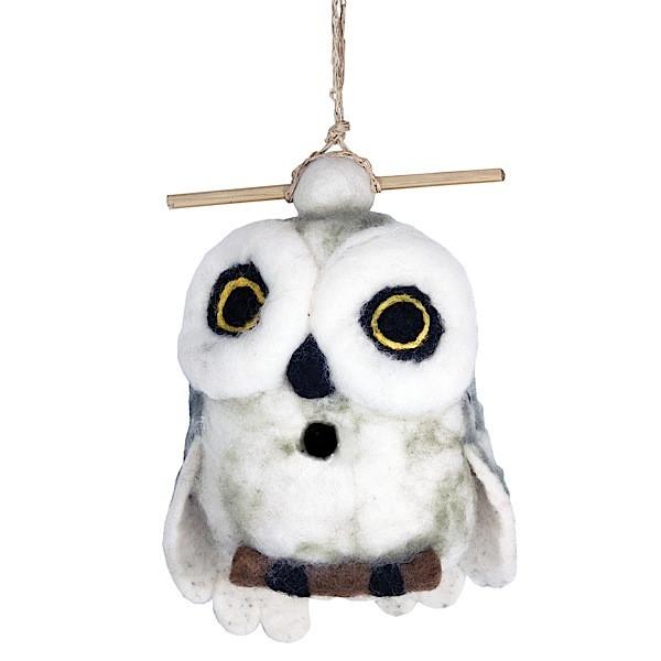 Felt Birdhouse - Snowy Owl - Wild Woolies