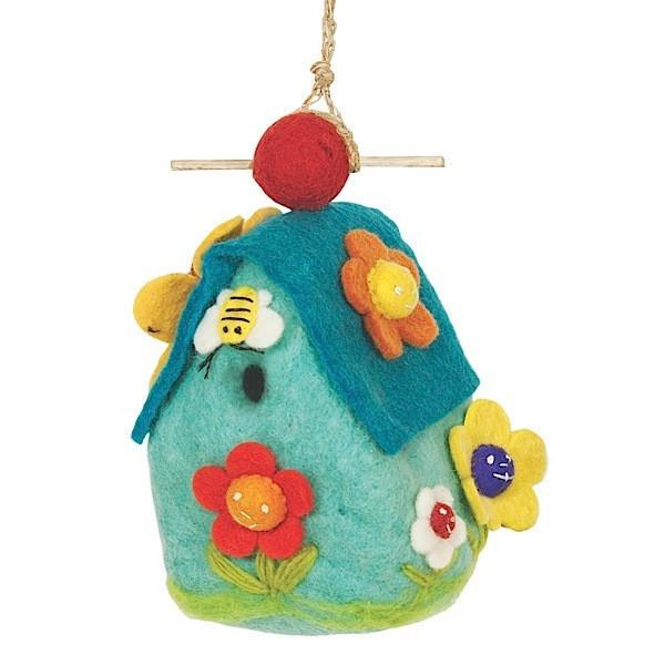 Felt Birdhouse Flower House Handmade and Fair Trade