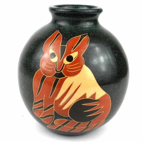 6 inch Tall Sitting Cat Vase - Esperanza en Accion