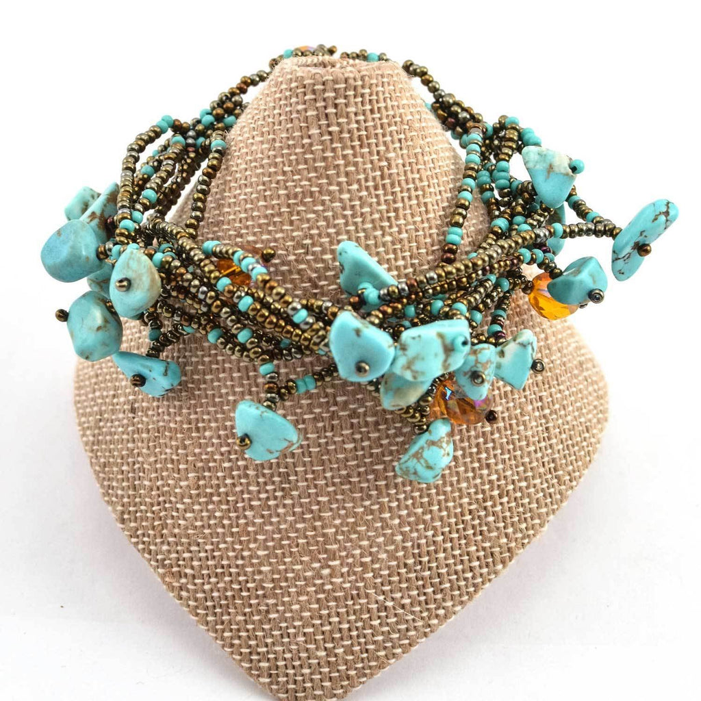 Chunky Stone Bracelet - Turquoise - Lucias Imports (J)