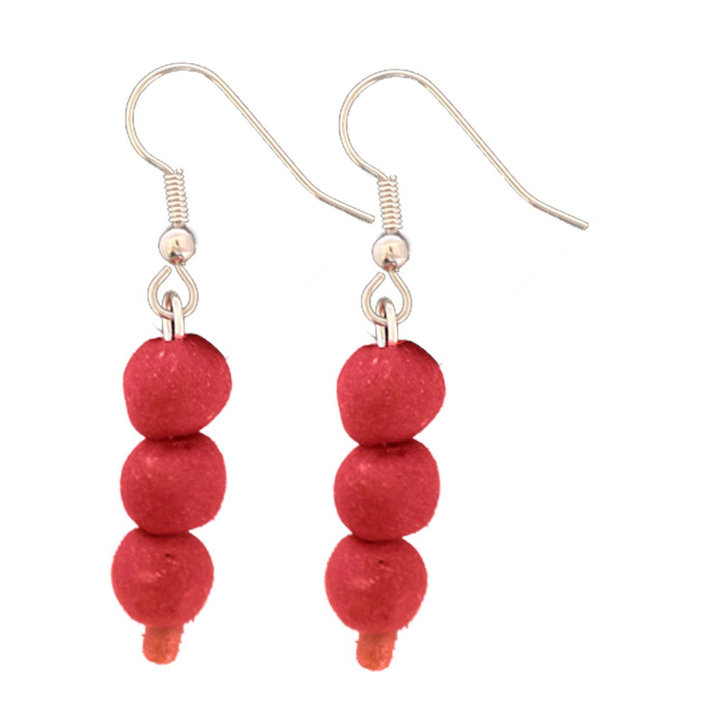 Recycled Glass Bead Earrings Poppy - Global Mamas