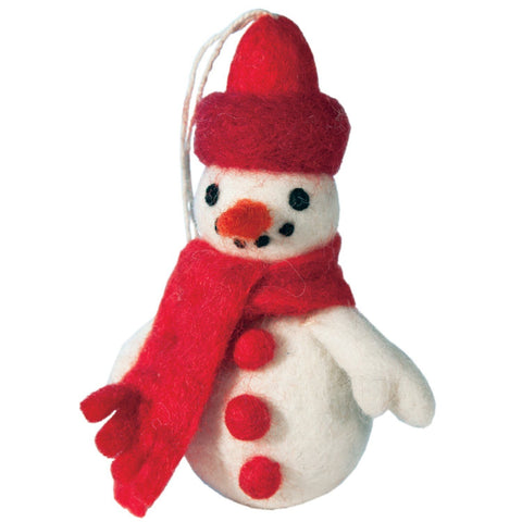 Felt Snowman Ornament - Wild Woolies (H)