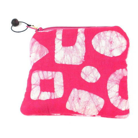 Batiked Coin Purse - Pink - World Peaces (P)