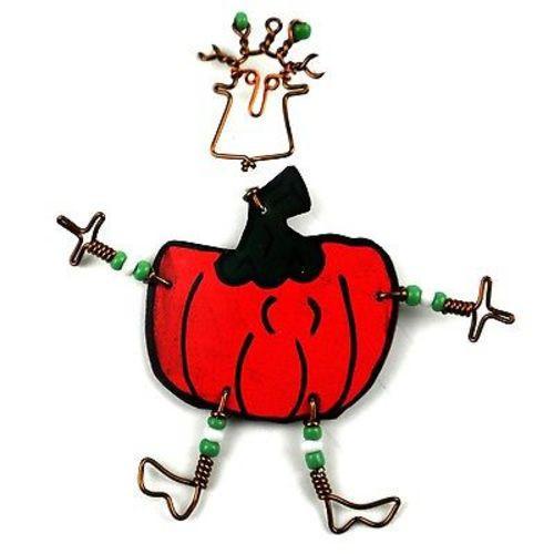 Dancing Girl Pumpkin Pin Handmade and Fair Trade