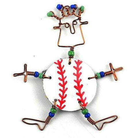 Dancing Girl Baseball Fanatic Pin Handmade and Fair Trade