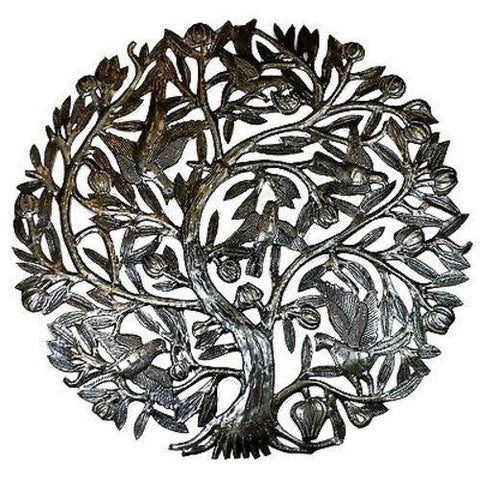 Tree of Life with Buds 24-inch Metal Wall Art Handmade and Fair Trade