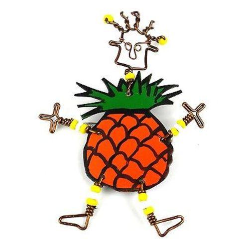 Dancing Girl Pineapple Pin Handmade and Fair Trade