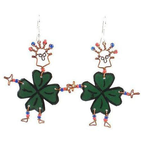 Dancing Girl Luck of the Irish Earrings Handmade and Fair Trade