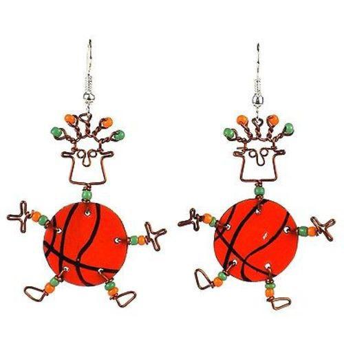 Dancing Girl Basketball Earrings Handmade and Fair Trade