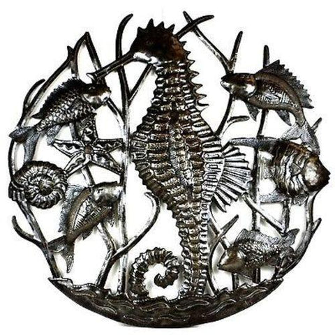 Seahorse and Fish Metal Art Handmade and Fair Trade