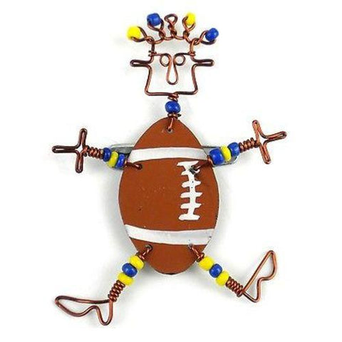 Dancing Girl American Football Pin Handmade and Fair Trade