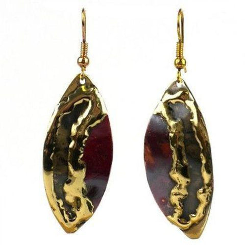 Copper and Brass Ellipse Earrings Handmade and Fair Trade
