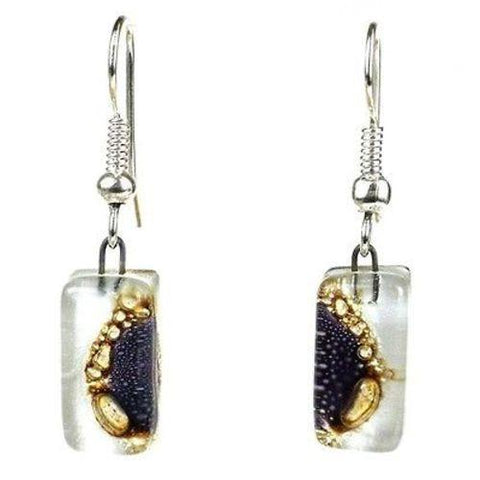 Coffee Bean Design Small Glass Earrings Handmade and Fair Trade