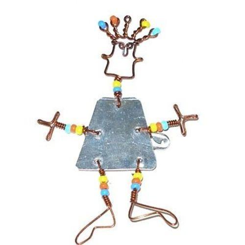 Dancing Girl Pin with Beads Handmade and Fair Trade