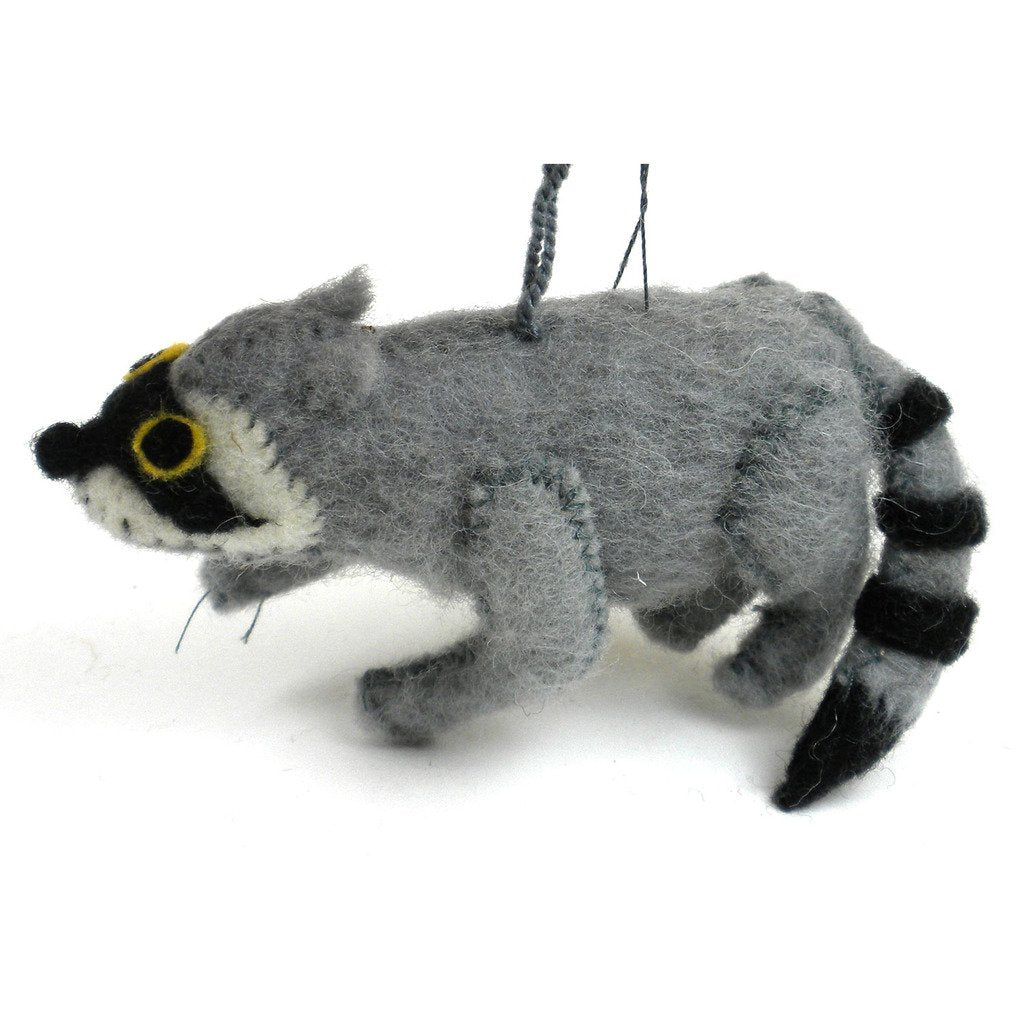 Felt Raccoon Ornament - Silk Road Bazaar (O)