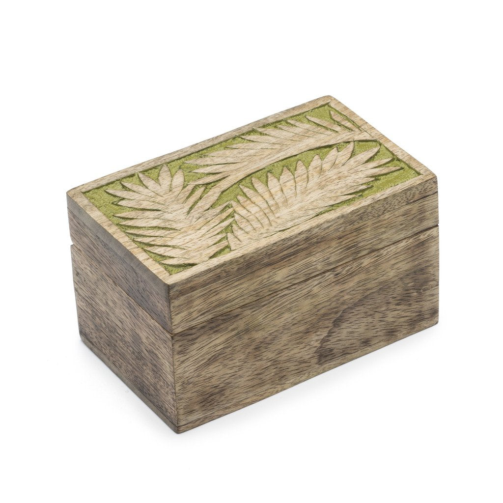 Holi Color Rub Wood Keepsake Box - Palm Leaf - Matr Boomie (B)