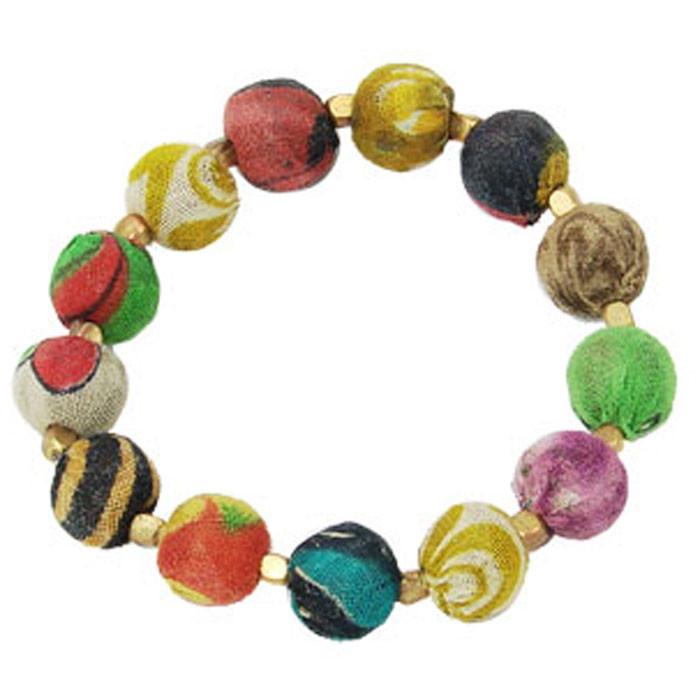 Kantha Bracelet Small Beads - WorldFinds