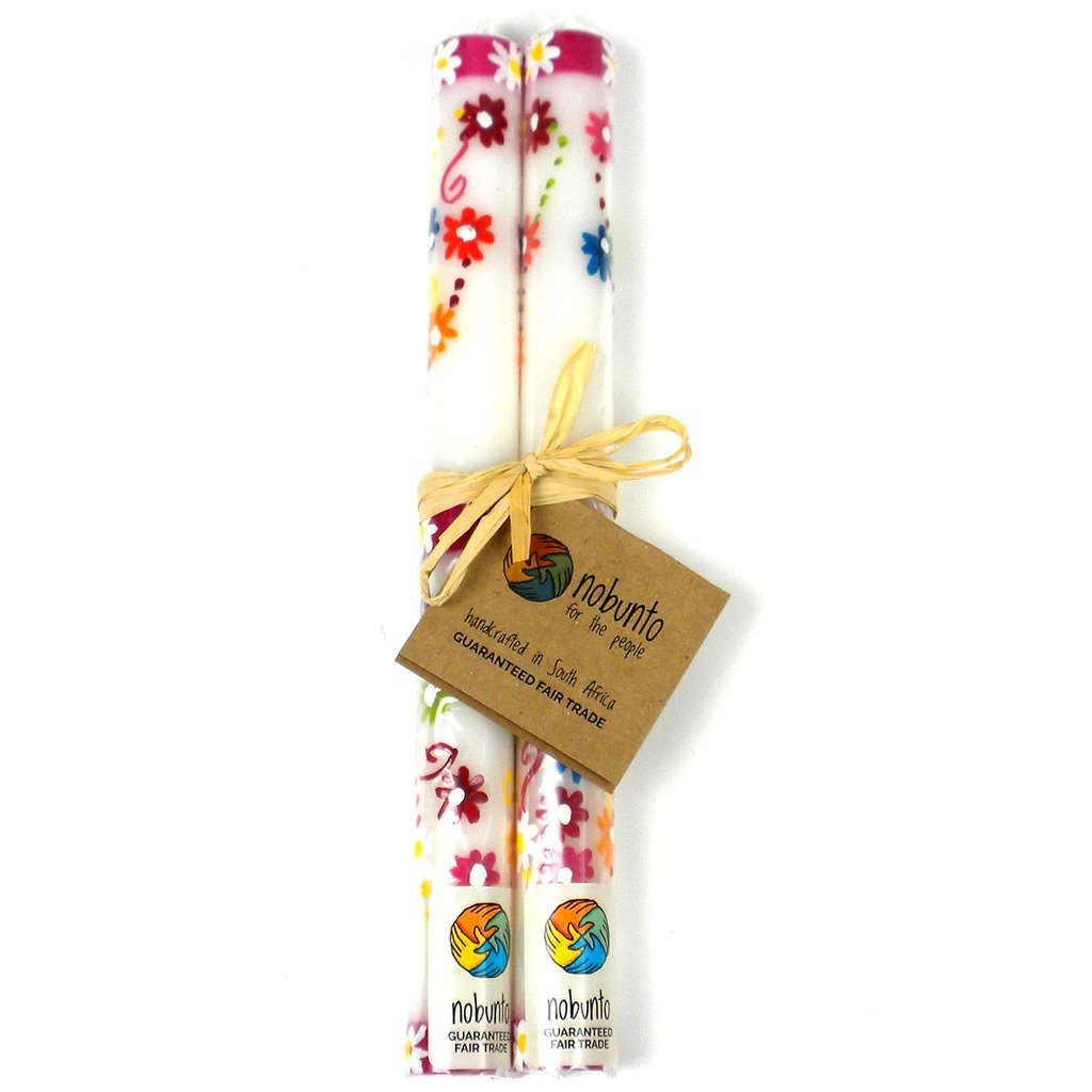 Tall Hand Painted Candles - Pair - Mamako Design - Nobunto