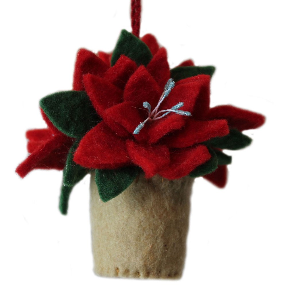 Poinsettia Felt Ornament - Silk Road Bazaar (O)