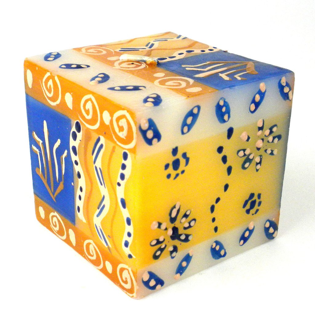 Hand Painted Candle - Cube - Durra Design - Nobunto