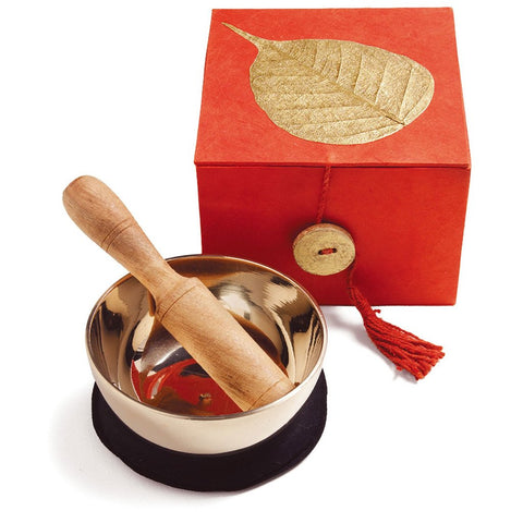 Meditation Bowl Box: 3''Gold Bodhi - DZI (Meditation)