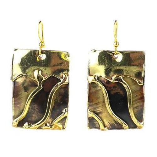 Waves Brass Earrings