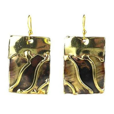 Waves Brass Earrings