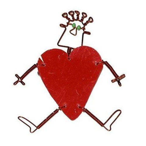 Dancing Girl Heart Pin Handmade and Fair Trade