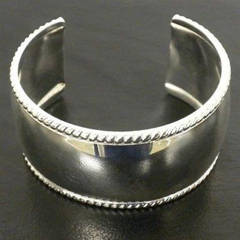 Silver Overlay Cuff  Smooth Design Handmade and Fair Trade