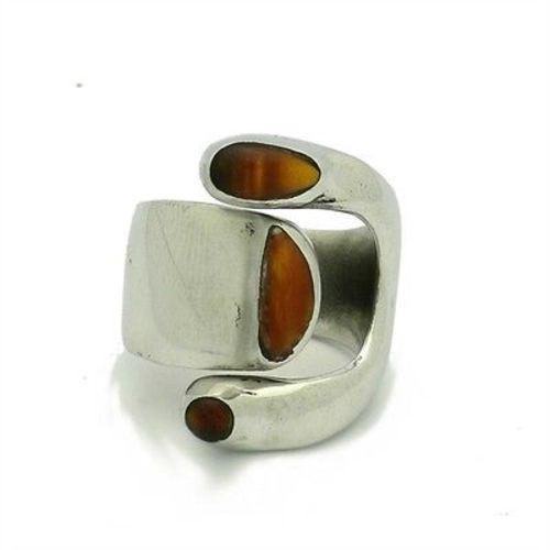 Tiger Eye and Alpaca Silver Wrap Ring Handmade and Fair Trade