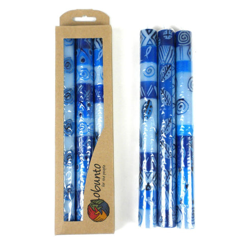 Tall Hand Painted Candles - Three in Box - Feruzi Design - Nobunto