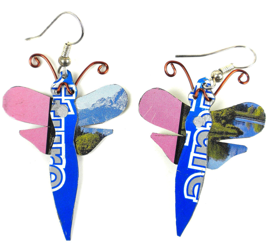 Recycled Tin Dragonfly Earrings - Creative Alternatives